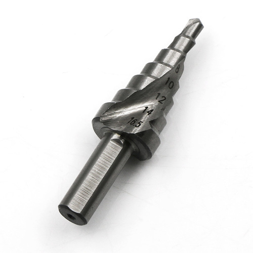 4-16.5mm triangular shank spiral groove step drill, pagoda drill, aluminum mold reaming drill bit, high speed steel step drill