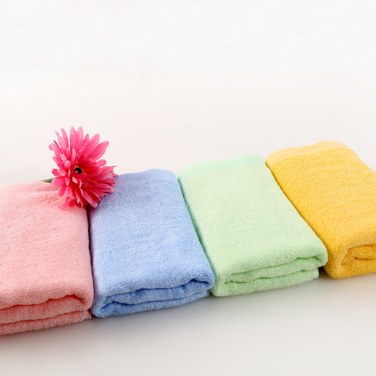 厂家批发素色竹纤维毛巾柔软面巾福利劳保公司定制LOGO一件代发