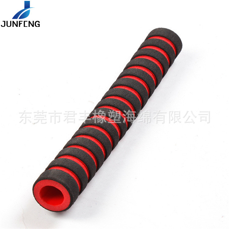 供应八爪鱼支架海绵把套黑红nbr橡塑带沟槽A密减压手把套