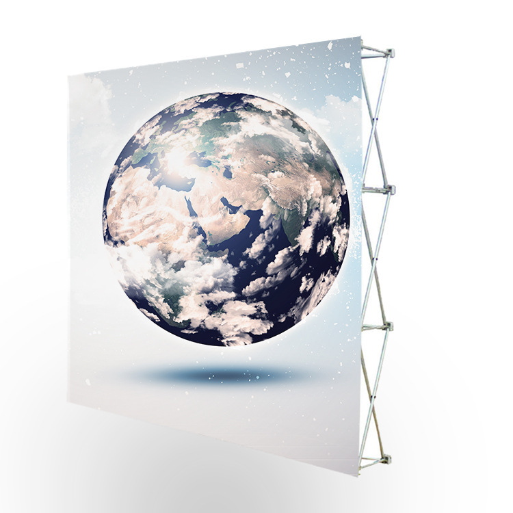 Mass Customized Thermal Transfer Warp Knot Fast Screen Show Pull Net Background Frame Retractable with Velcro