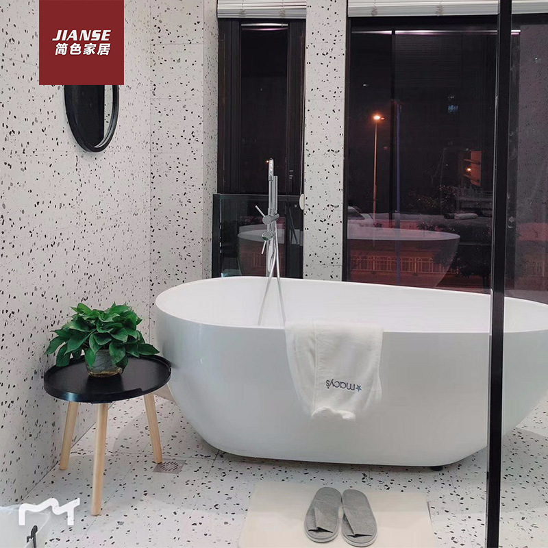 現代簡約亮面水磨石300X600 個性民宿餐廳陽台磚浴室背景牆瓷磚