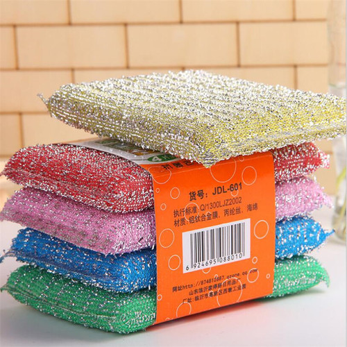 Dishwashing sponge household thickened double-sided steel wool non-stick kitchen scouring pad magic scrubbing bowl scrubbing king