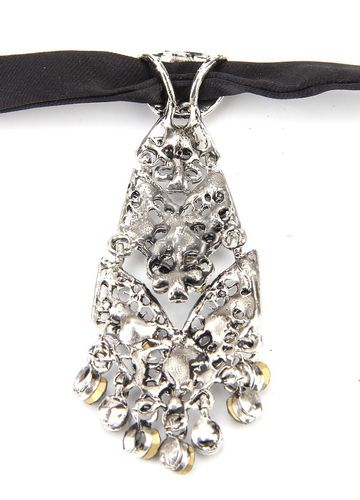 Stylish and Personality Trendy Unisex Korean Style Wedding Reception Host Metal Inlaid Diamond Small Tie