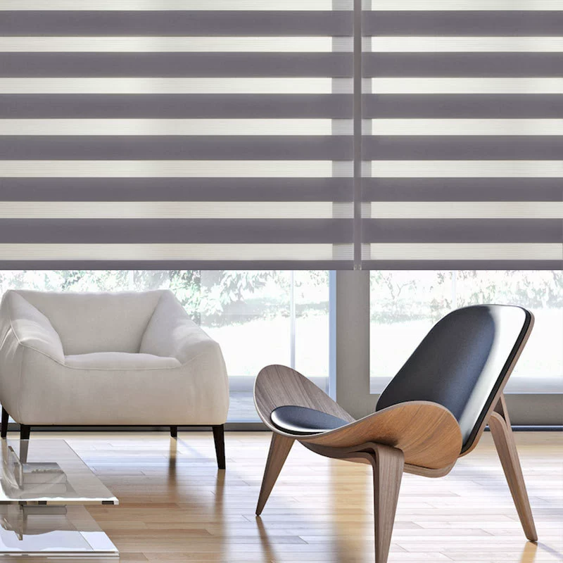YUANJL study soft gauze curtain Shangri-La misaligned light-shielding adjustable horizontal strips breathable soft gauze curtain