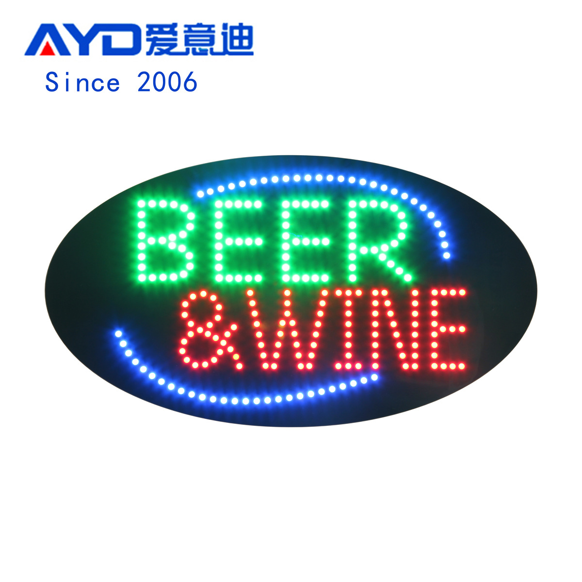 厂家销供LED广告牌led灯欧美款式 BEER & WINE 指示灯牌38*68.5cm