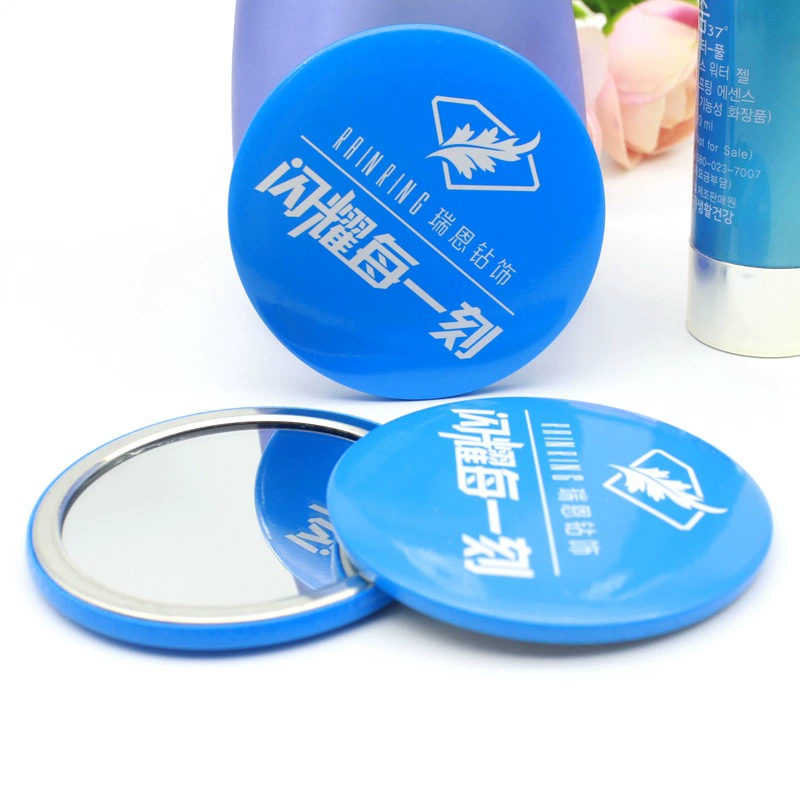 Пользовательские бизнес подарок жести зеркало круглый подарок зеркало пользовательских Z051401 портативный маленький круглый зеркало