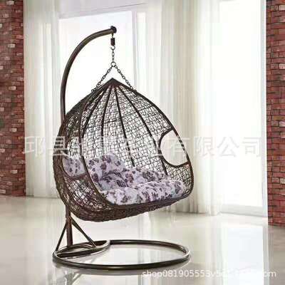Rattan basket adult indoor a living room Chlorophytum Swing PE Rattan Double Lifts Hanging blue