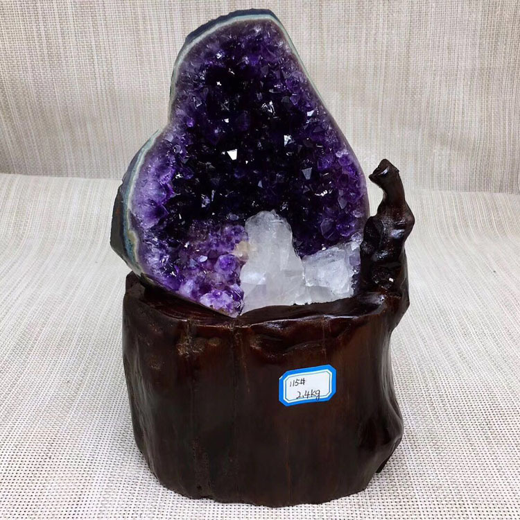 厂家直销天然紫晶洞摆件钱袋子水晶洞原石工艺品批发 阿里巴巴