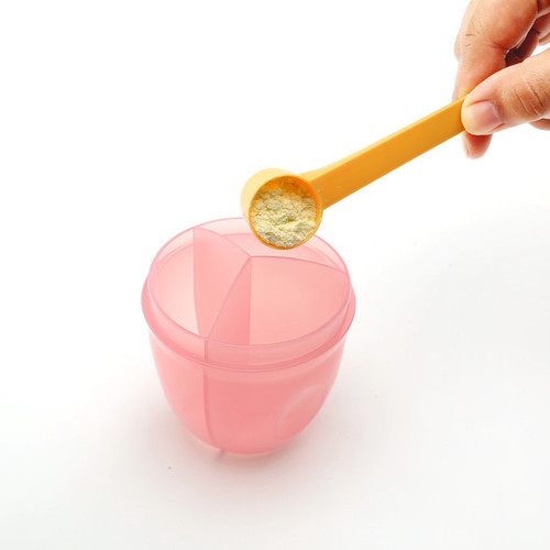 Small Panda Rotating Three-Position Powder Milk Carton, Portable Large Capacity Three-Layer Cartoon Milk Powder Storage Box