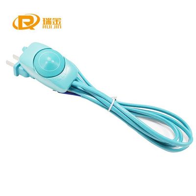 蓝色国标开关线粉qc电源线带2A开关电源线1.8米国标插头电源线|ms