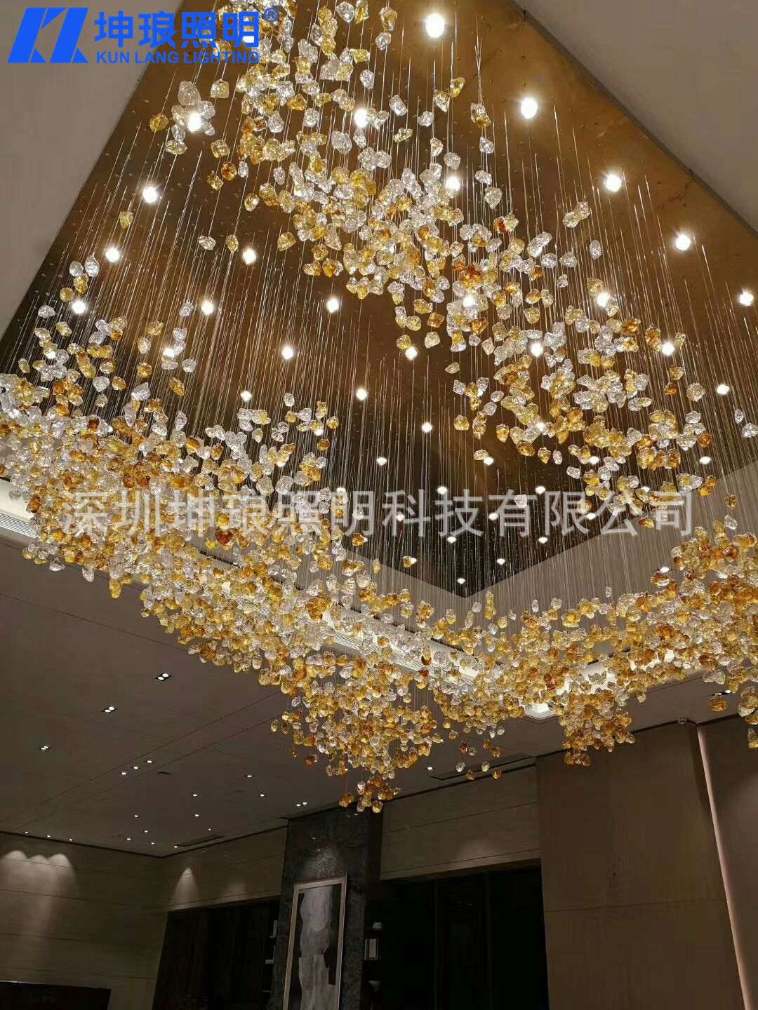 坤琅照明 加工 酒店非标工程灯具 楼盘大型水晶灯 来图订做 加工|ms