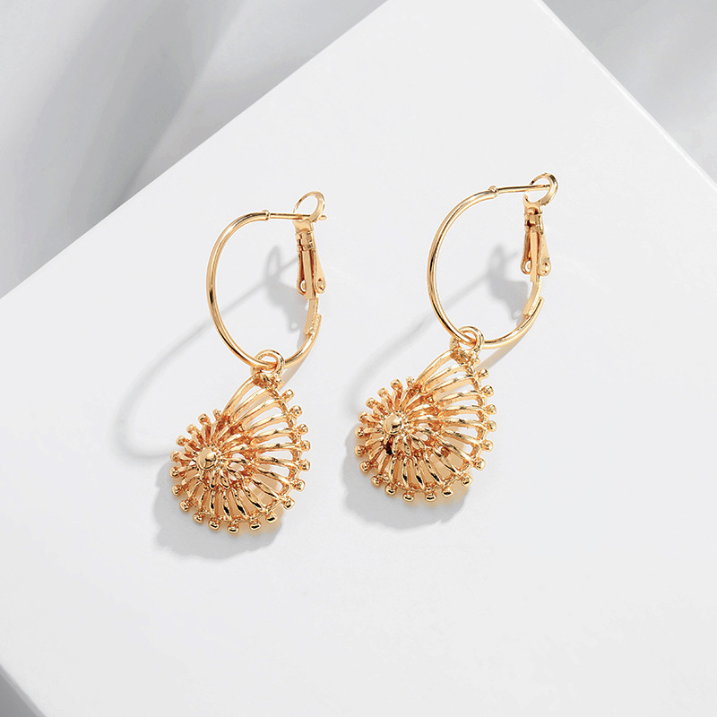 Simple Alloy Conch Shell Shape Earrings display picture 3