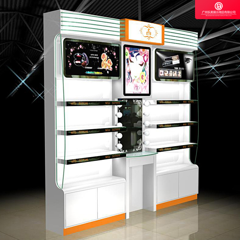 厂家直销定制高端热销欧式化妆品有机玻璃展示柜背柜高柜中柜