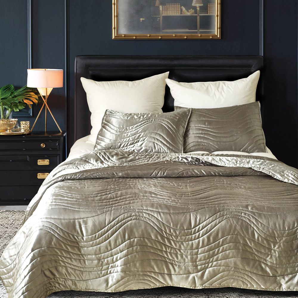 亚马逊速卖通ebay跨境货源仿真丝床盖三件套标准尺寸家纺外贸床品