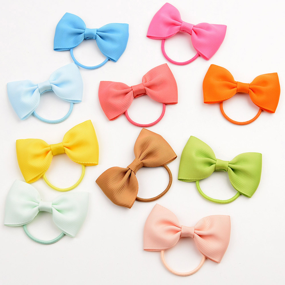 European And American Hair Accessories Children's Solid Color Bow Cute Hair Tie display picture 2