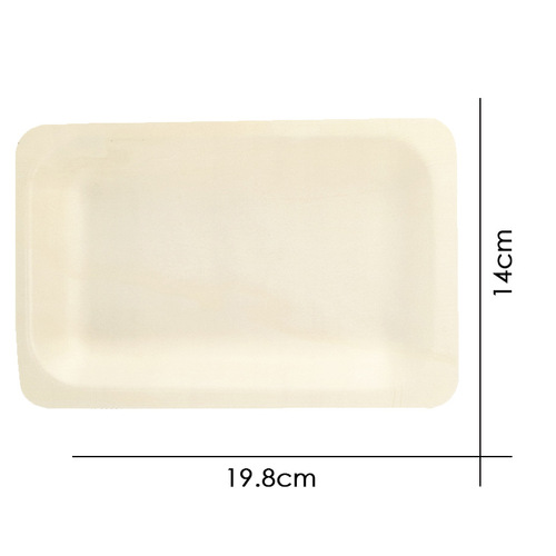 Disposable wooden plates, natural poplar, eco-friendly square plates, rectangular plates, fruit plates, sushi plates, Western desserts, wooden plates