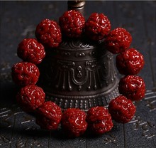 尼泊尔包浆大金刚手串高密高油5五6六瓣菩提子红黑皮爆肉手珠机刷