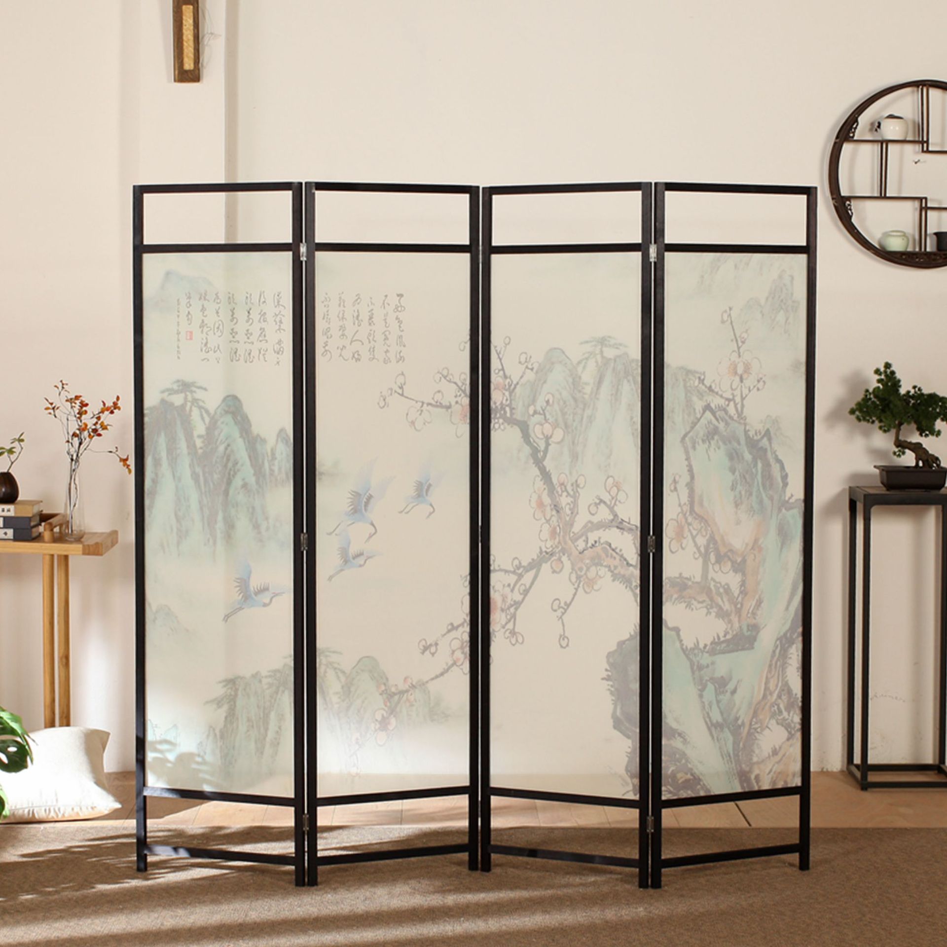 New Chinese style solid wood screen a living room Room bedroom move Folding screen Simplicity modern fold Partition walls Occlusion household