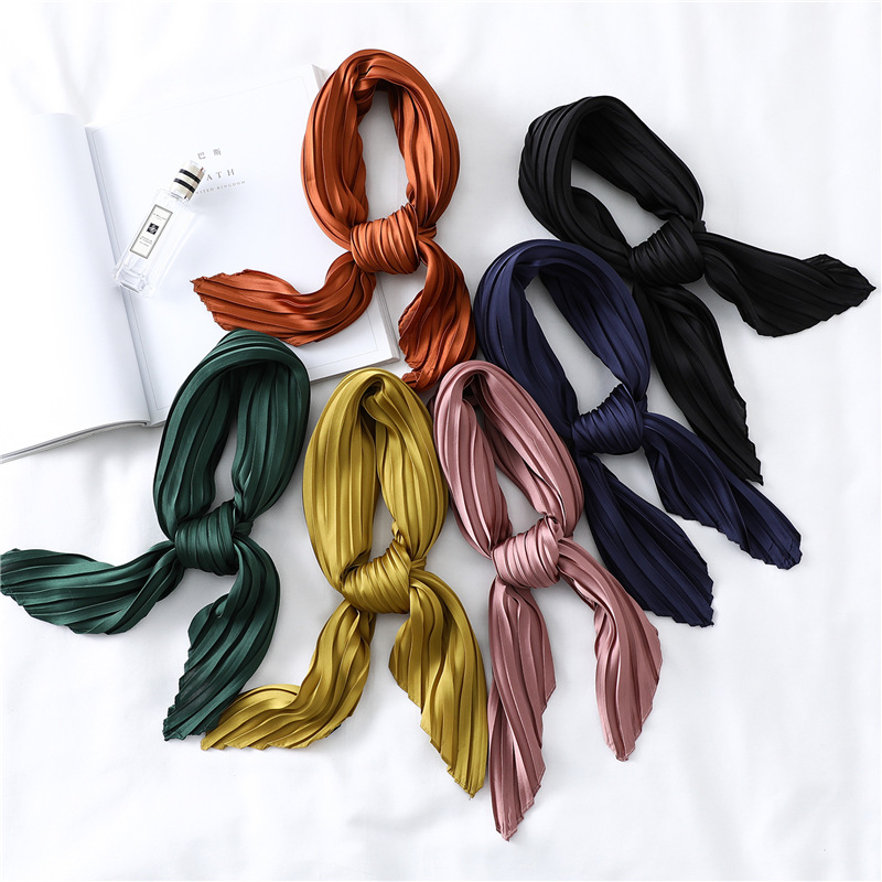 Women's Elegant Solid Color Satin Silk Scarves display picture 2