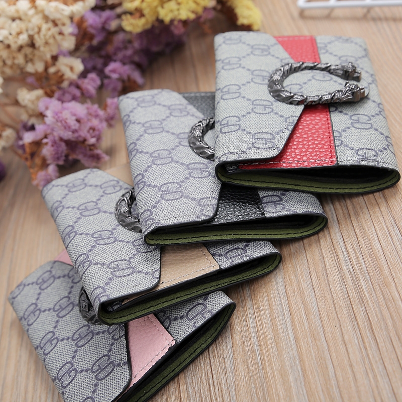 Oil edge short trifold bag