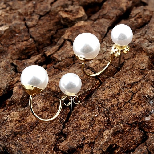 Korean style fashionable large and small pearl earrings, popular back hanging earrings U-shaped hot selling earrings manufacturers wholesale