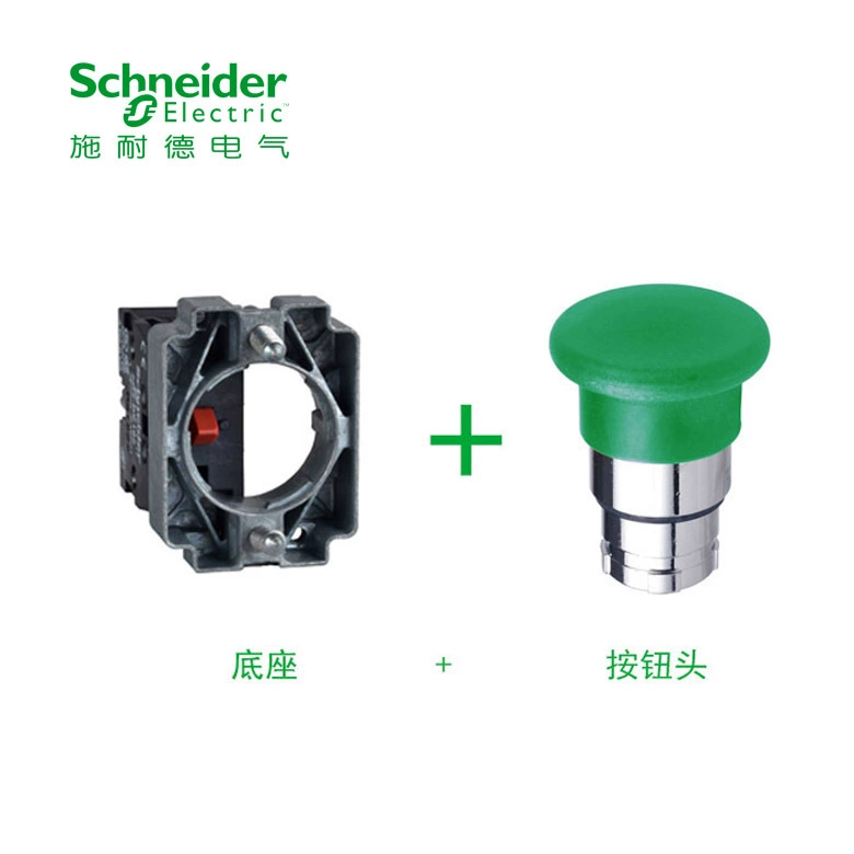 Кнопка Schneider XB2 с открытием 22, головка гриба, ширина лица 40/60 мм, зеленый XB2BC31C