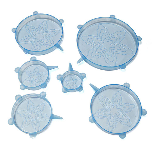European standard silicone fresh-keeping lid 6-piece set multi-functional sealing fresh-keeping bowl lid Creative stretch sealing fresh-keeping lid