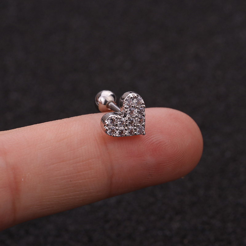 Fashion new zircon flower love bowknot screw alloy ear bone nails