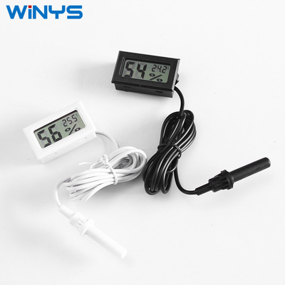 嵌入式带线温湿度计迷你电子爬宠数显温湿表室内车载冰箱温度计|ms