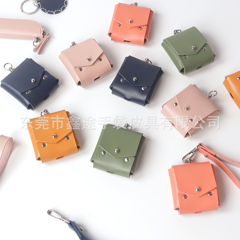 Creative Mini Waterproof Pu Headphone Cosmetics Bag Customized Portable Data Cable Cosmetics Bag Solid Color Small Square Bag