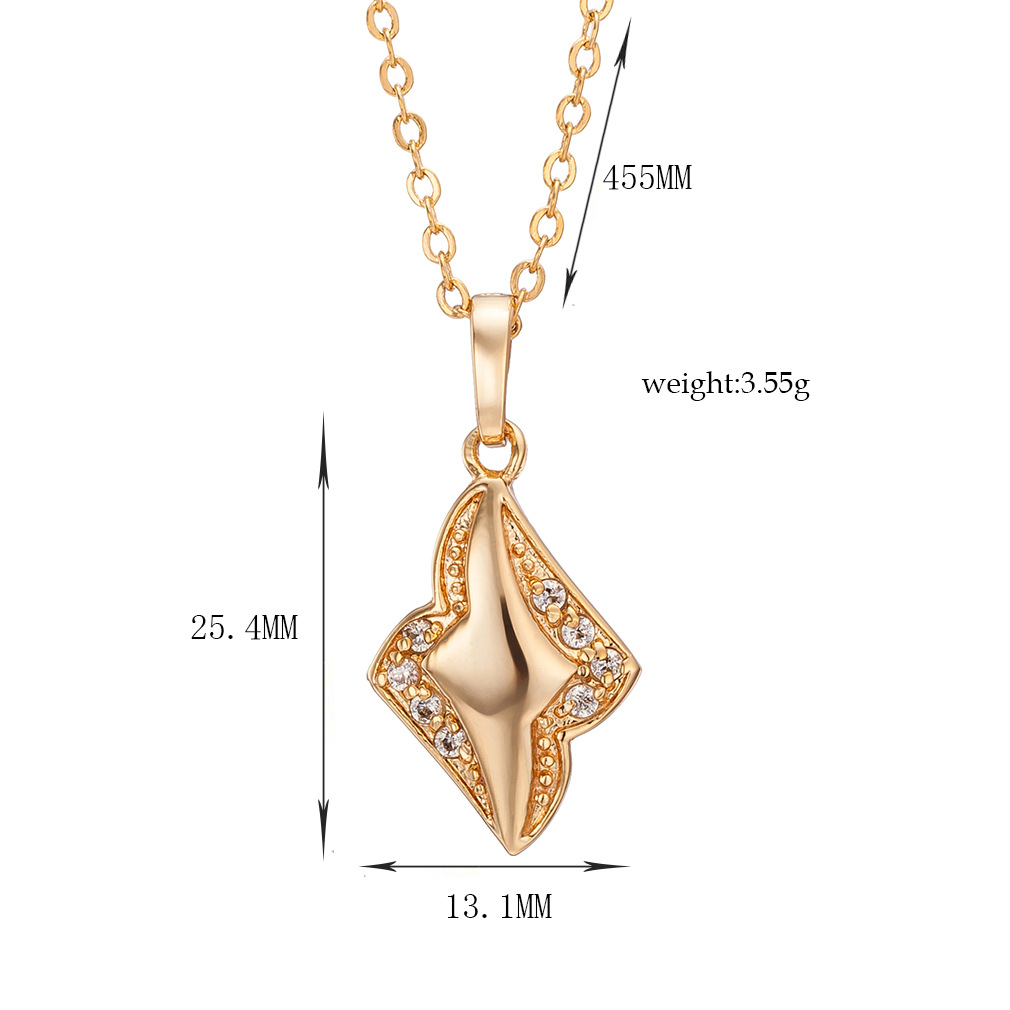 Brand copper necklace with zircon