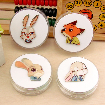 批發瘋狂的動物城同款朱迪尼克卡通隱形眼鏡盒伴侶盒美瞳雙聯盒