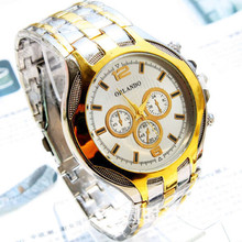 外貿熱銷款式手表男士商務鋼帶手表. 現貨批發.間金.三眼手表