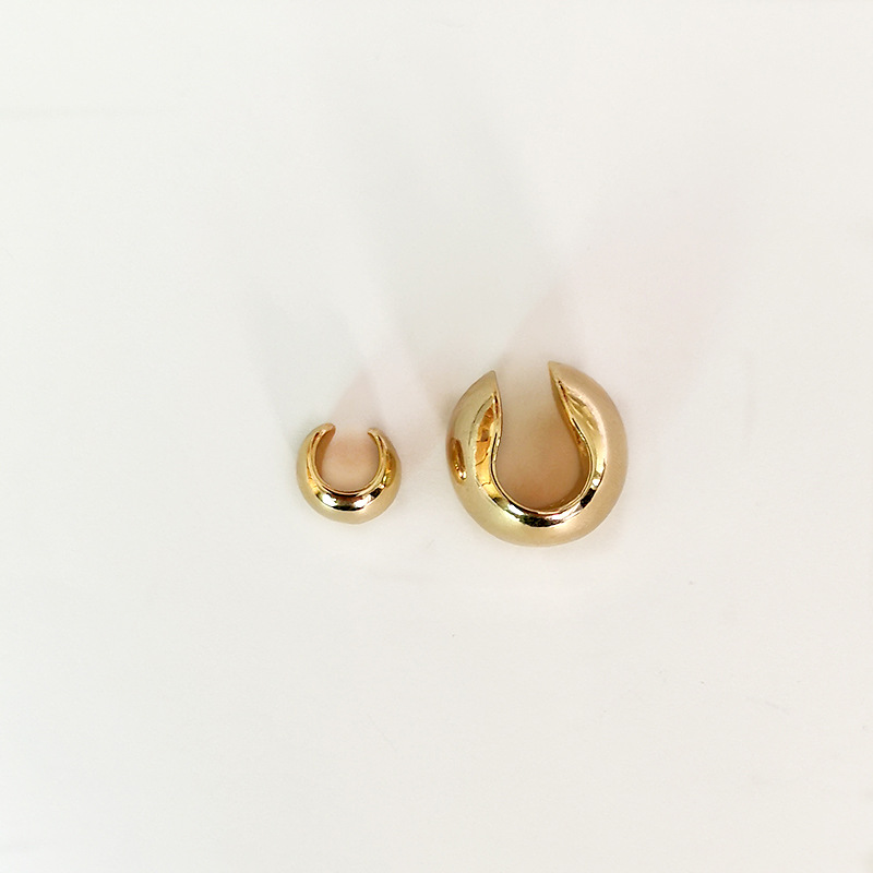 14K Gold Plated Plating Material 1 Piece Streetwear C Shape Copper Ear Clips