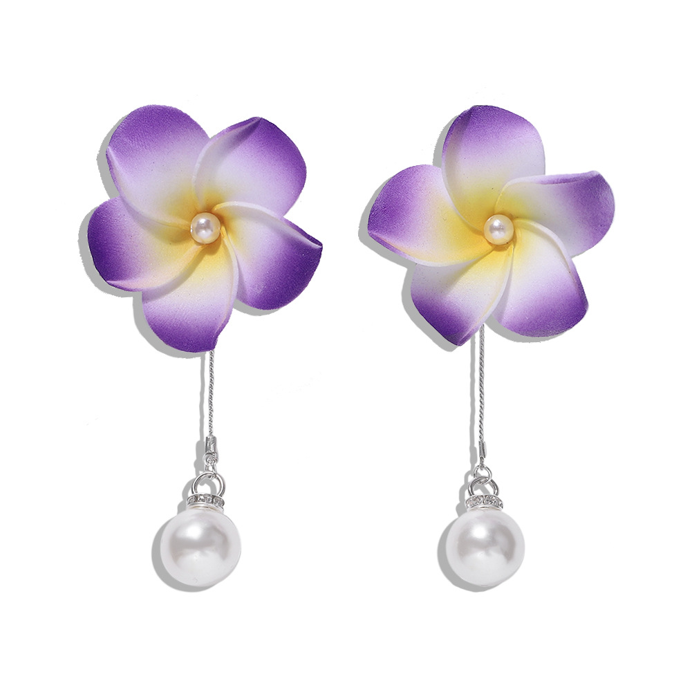Explosion Models Flower Pearl Earrings New Earrings Passion Romantic Jewelry Accessories display picture 6