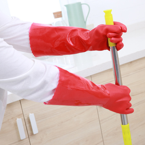 One-Size Fleece Household Gloves - Laundry and Dishwashing Cleaning Special Use - Thick and Durable - Waterproof, Anti-Dirt, Fleece Insulated for Warmth