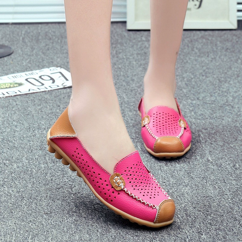 Breathable leather shoes for leisure for mother for pregnant, genuine leather