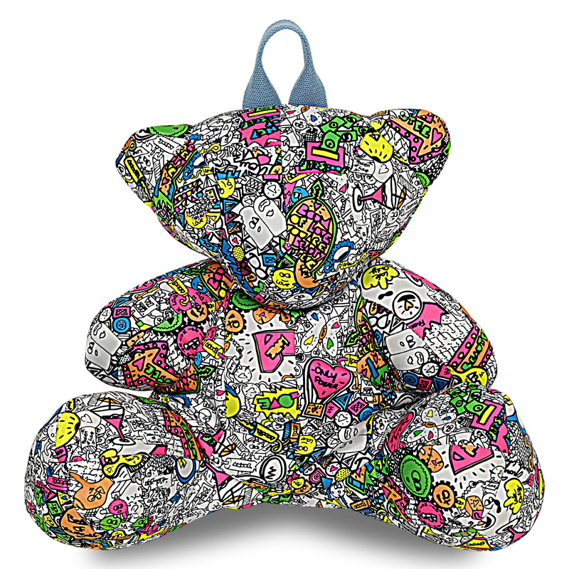 潜水料转印图案玩具书包填充针扎棉出行回头率高女孩出行双肩背包|ru