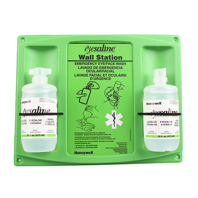 霍尼韦尔Eyesaline双瓶装洗眼液带挂板眼部紧急护理16盎司+16盎司|ru