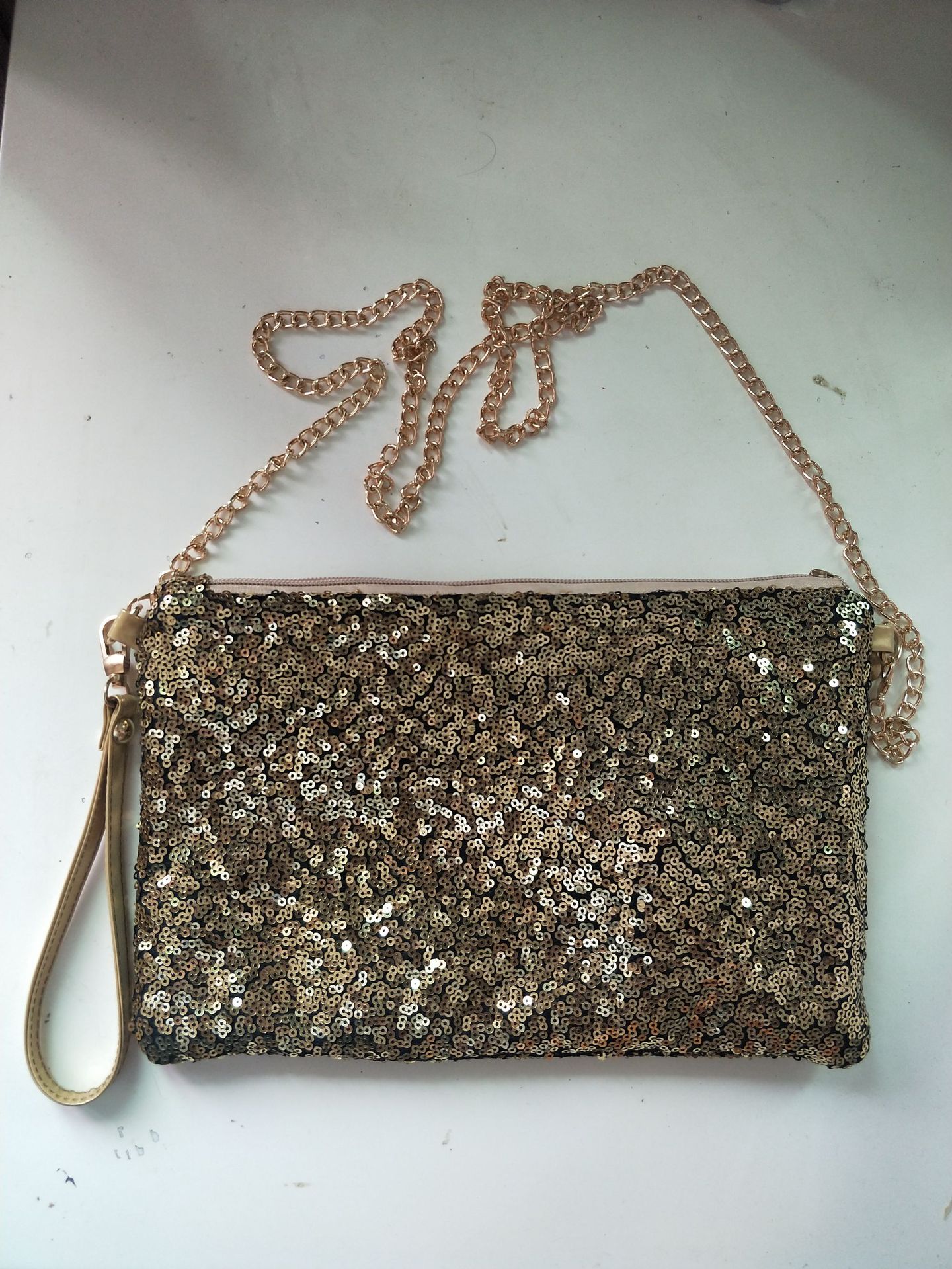 Manufacturer direct selling new European and American fashion Sequin chain bag women's bag single shoulder bag local tyrant gold women's bag