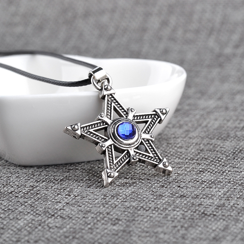 New simple fairy tail black rock shooter pentagram necklace nihaojewelry wholesale