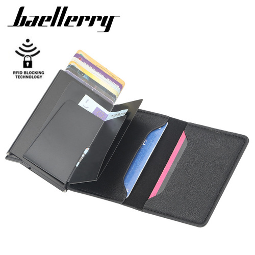 baellerry card holder men's business metal aluminum shell RFID automatic card holder bank card holder women's wholesale
