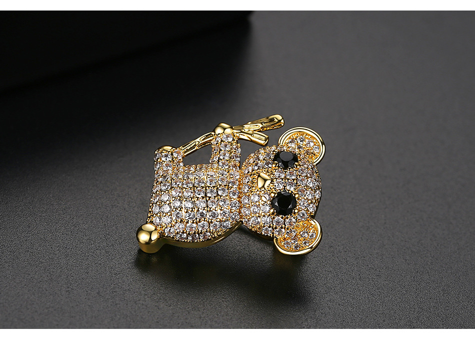 Jinse Paresse Broche Mode Coréenne Mignon Animal Femelle Banquet Cuivre Zircon Broche Accessoires Broches display picture 5