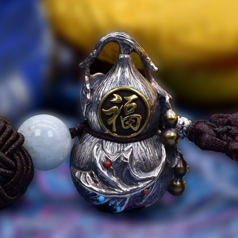 双色葫芦铃铛挂件 黄铜福禄汽车内饰挂件中国风风铃有响声礼物|ru