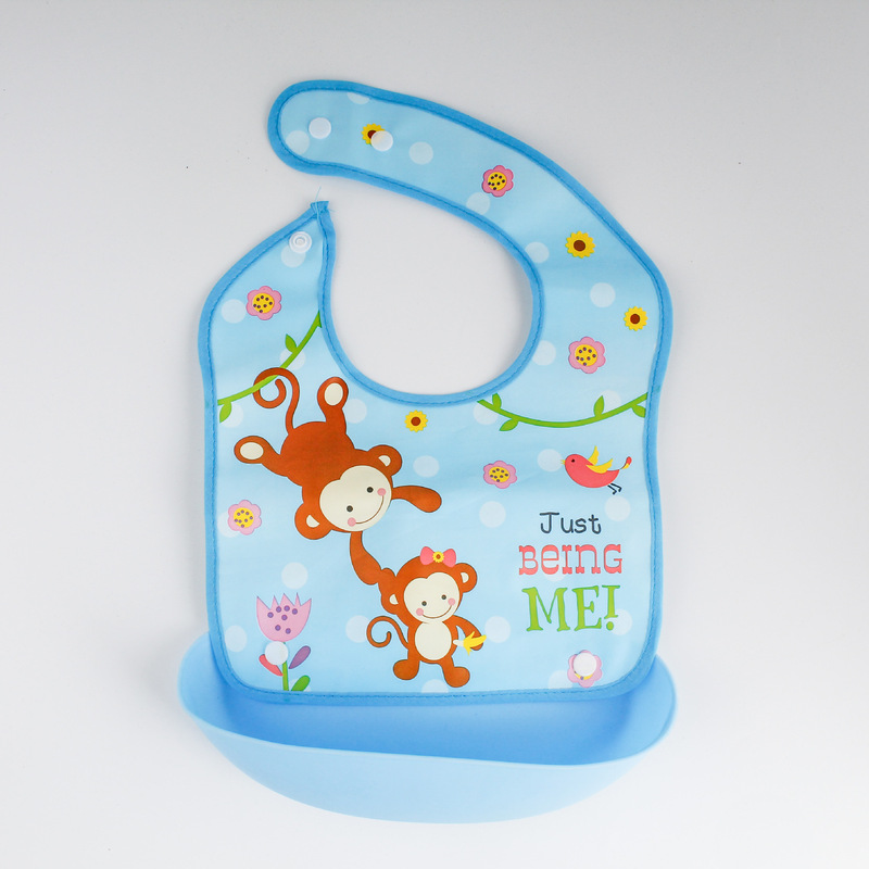 Factory direct baby eating bib detachable baby waterproof bib saliva towel cartoon eva bib custom