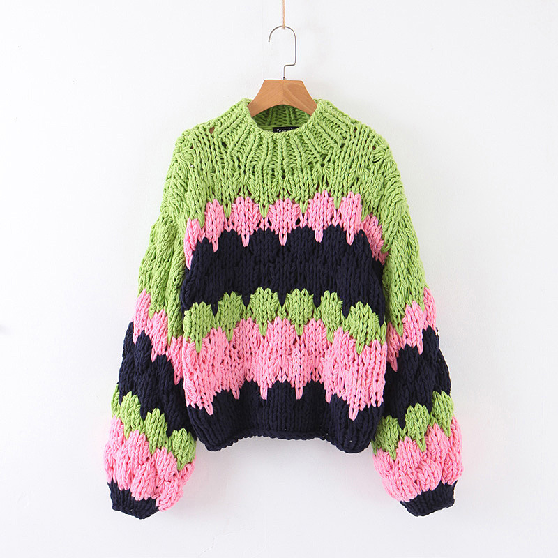 Pink Green Sweater
