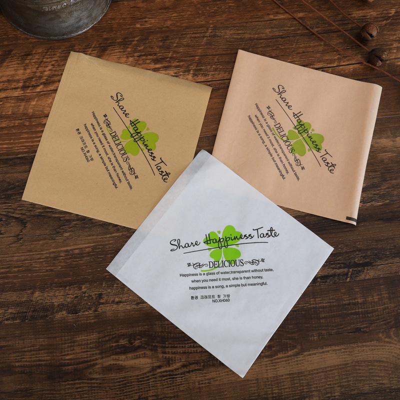 现货批发淋膜三角尖底袋防油泡芙面包打包纸袋食品小吃包装袋定制