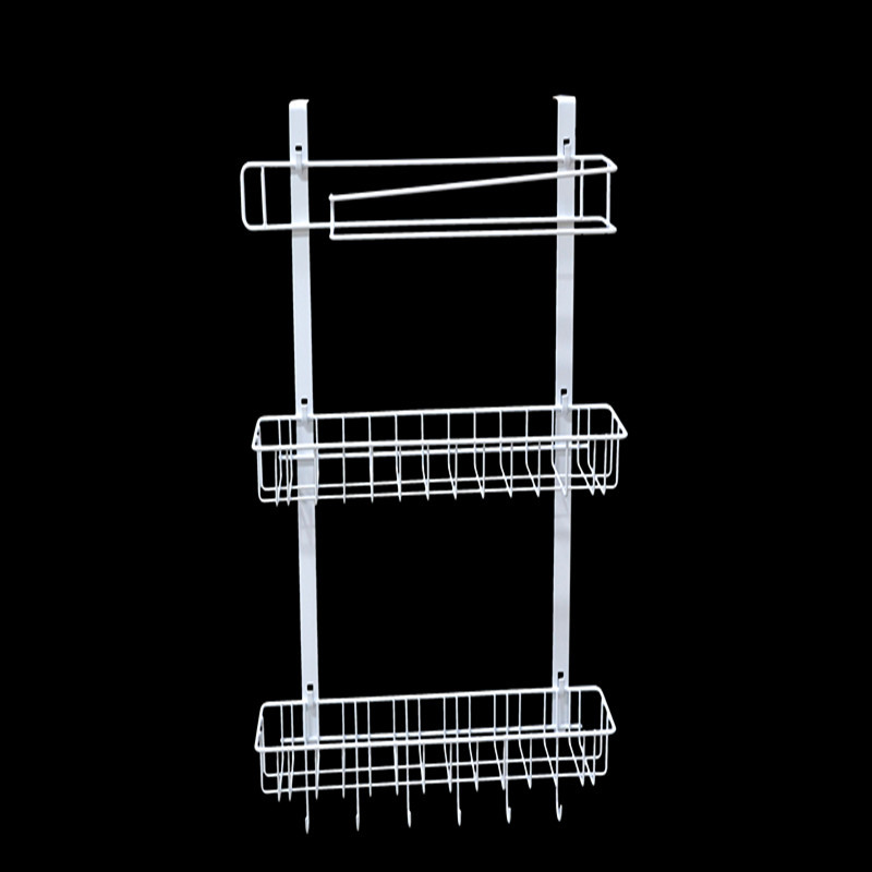 multi-function Refrigerator sucker side wall Storage rack black and white Two-color Iron art three layers Shelf kitchen practical Storage