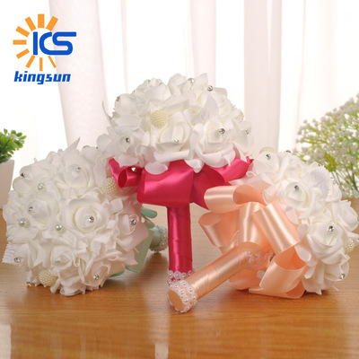 西式新款新娘手捧花婚禮仿真手捧花束PE泡沫手捧花球婚慶用品批發