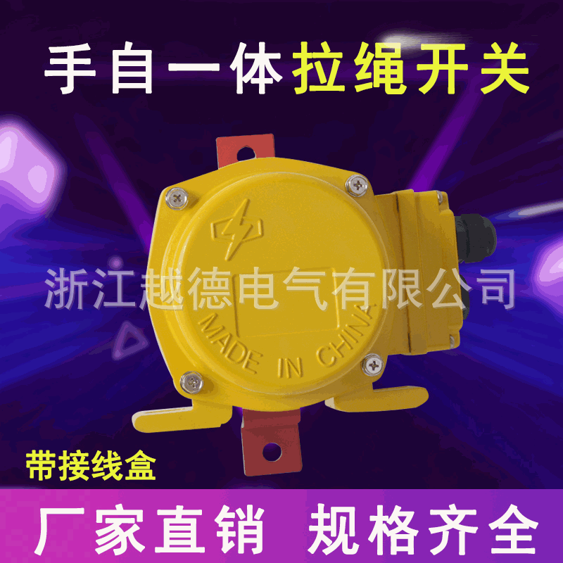 皮带机手自拉绳开关KLT2-2/HFKLT2-II带防水接线盒急停拉线开关